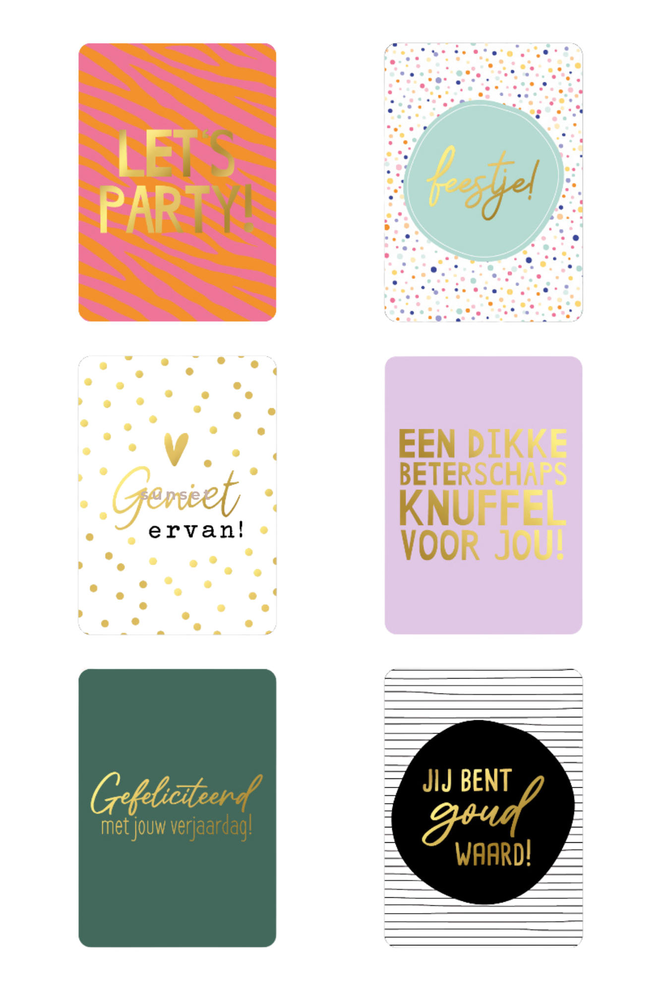 Set met ansichtkaarten.
